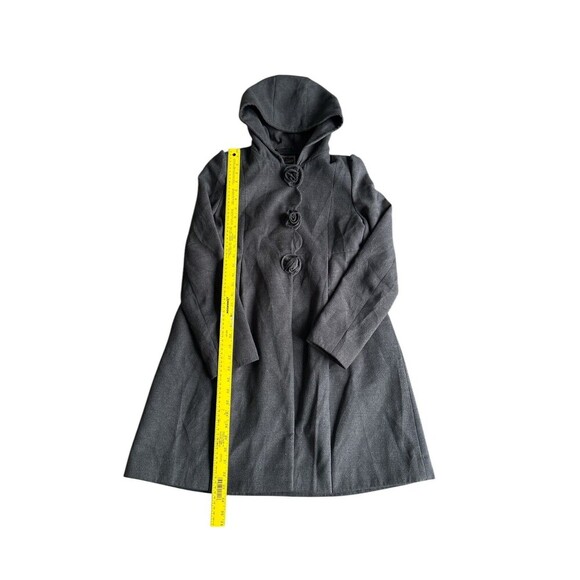 Rothschild Grey Girls 14 Jacket Rose Button Detail Hooded With pockets - Picture 2 of 7